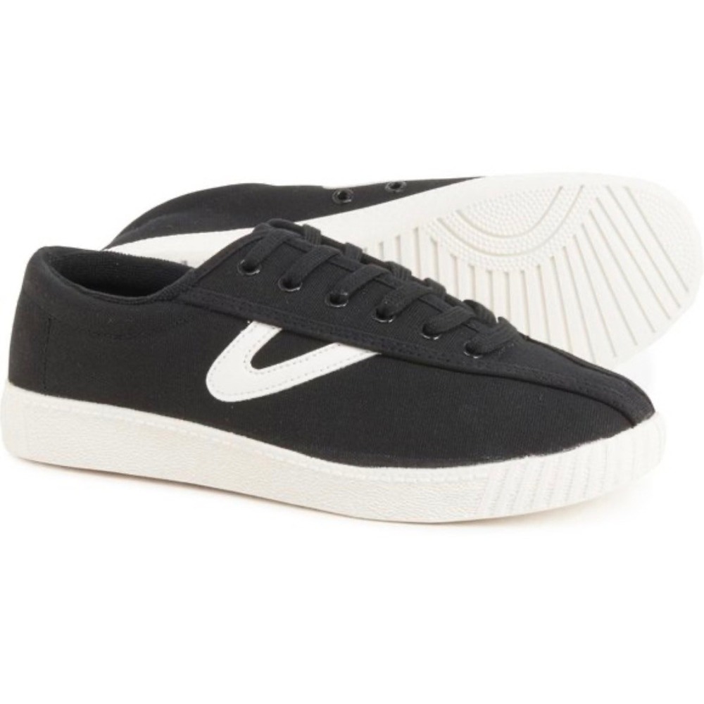 Tretorn Nylite Plus Womens Black Canvas Low Top Tennis Sneakers‎ Shoes Classic